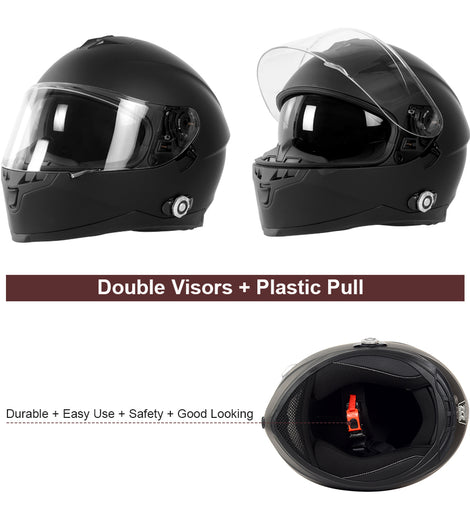 bluetooth motorcycle dual helmet Martian Motorcycle Bluetooth Helmet Full Face Dual Visor with Bluetoot – MartianHelmets