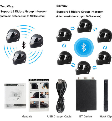 Martian Motorcycle Bluetooth Helmet Modular Full Face Flip up Dual Visor Bluetooth Headset: HM-BH