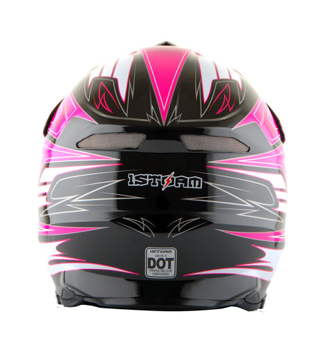 Dirt bike shop style motorcycle helmet