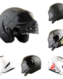 1Storm Motorcycle Open Face Helmet Scooter Classical Knight Bike Dual Lens/Sun Visor HB_609