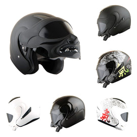 1Storm Motorcycle Open Face Helmet Scooter Classical Knight Bike Dual Lens/Sun Visor HB_609