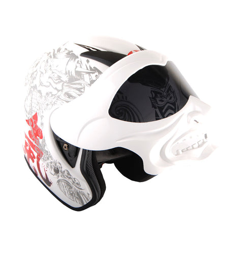 1Storm Motorcycle Open Face Fiber Glass Dual Visor Helmet HB_609 ...