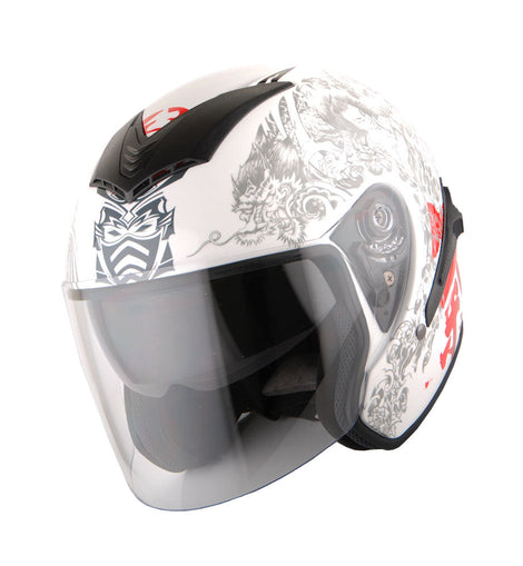 cyber u1 motorcycle helmet white 1Storm Motorcycle Open Face Fiber Glass Dual Visor Helmet HB_609 Scoot – MartianHelmets