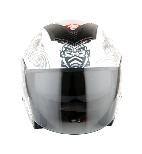 1Storm Motorcycle Open Face Fiber Glass Dual Visor Helmet