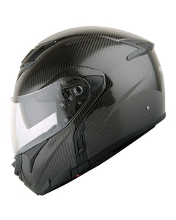Martian Genuine Real Carbon Fiber Motorcycle Modular Flip up Full Face Helmet HB-B1 Glossy Carbon Black, DOT Approved