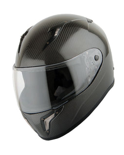 Martian Genuine Real Carbon Fiber Motorcycle Full Face Helmet HB-BFF-L5 Glossy Carbon Black, DOT Approved