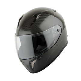 Martian Genuine Real Carbon Fiber Motorcycle Full Face Helmet + Motorcycle Bluetooth Headset: HB-BFF-L5 Glossy Carbon Black