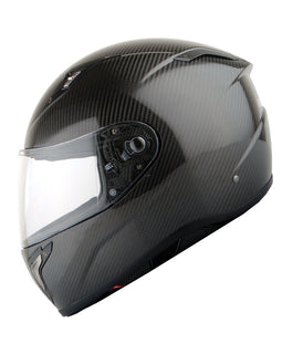 Martian Genuine Real Carbon Fiber Motorcycle Full Face Helmet HB-BFF-L5 Glossy Carbon Black, DOT Approved