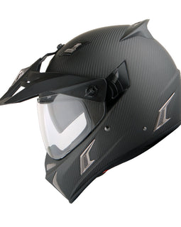 Martian Genuine Real Carbon Fiber Motorcycle Modular Flip up Full Face Helmet HB-BXN-L9 Matt Carbon Black, DOT Approved