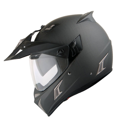 Martian Genuine Real Carbon Fiber Motorcycle Modular Flip up Full Face Helmet HB-BXN-L9 Matt Carbon Black, DOT Approved
