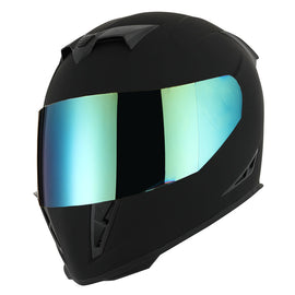 1Storm Motorcycle Full Face Helmet Skull King HJK311 Matt Black + One Extra Clear Shield + Motorcycle Bluetooth Headset