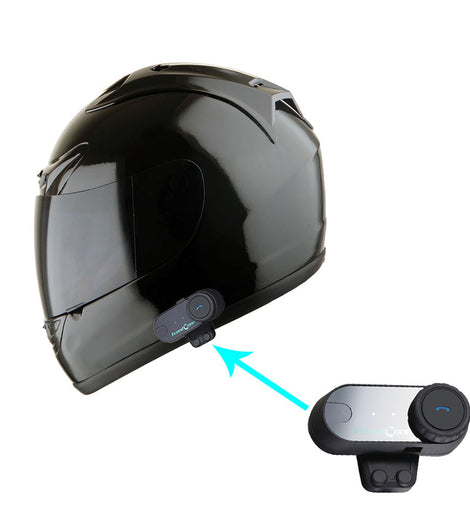1Storm New Motorcycle JH901 Bike Full Face Helmet + One Extra Clear Shield + Motorcycle Bluetooth Headset