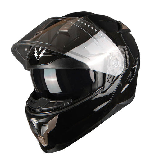 1storm motorcycle street bike modular flip up dual visor full face helmet hot sale matt black