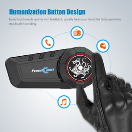 FreedConn KY-Pro Motocycle Helmet Waterproof and Wireless Bluetooth Headset /FM Radio/1000M Intercom/6 Riders Intercom/ Moto Biking & Skiiing/ Universal Pairing with most of other brands bluetooths