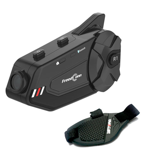 Freedconn New Motocycle Helmet Waterproof and Wireless Bluetooth R1 Plus E 1000M Intercom Headset with Stereo Music