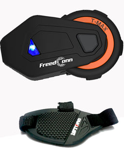 Freedconn New Motocycle Helmet Waterproof and Wireless Bluetooth TMAX-E Group 1000M Intercom Headset with Stereo Music
